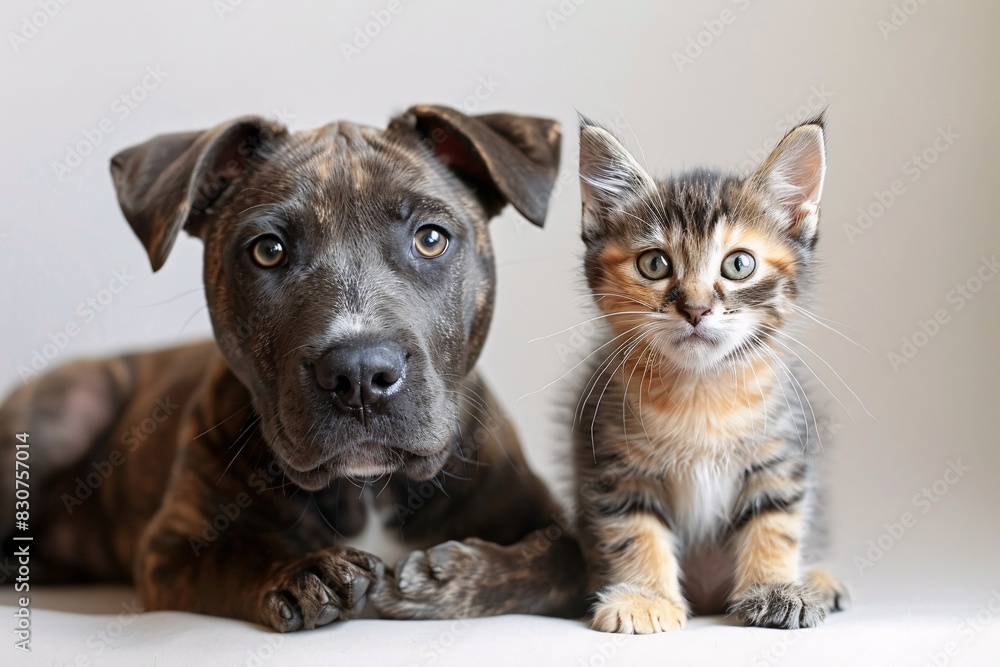 Adorable Pet Comparison: Dog and Cat Side by Side
