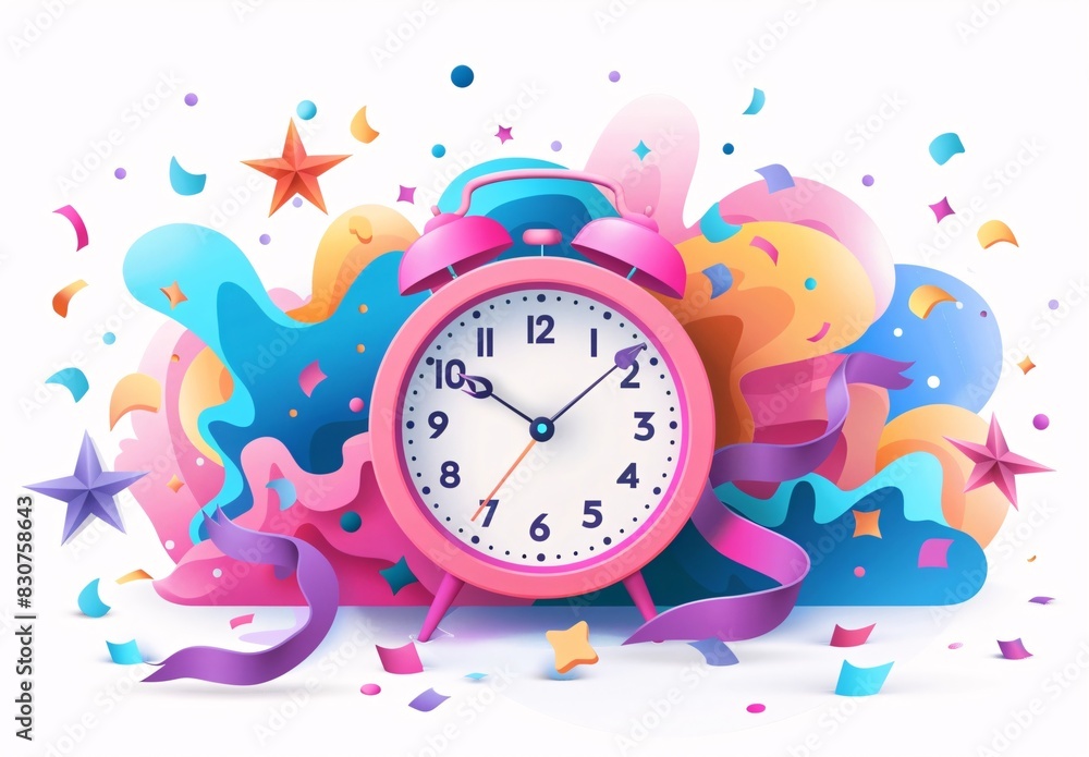 Celebratory Confetti Party Clock Celebratory Confetti Party Clock