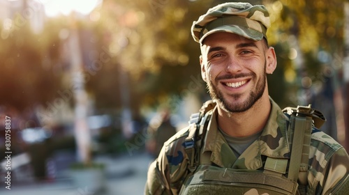 The smiling military man photo