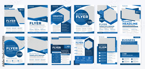 set of business flyer template with minimalist layout and modern style use for promotion kit photo