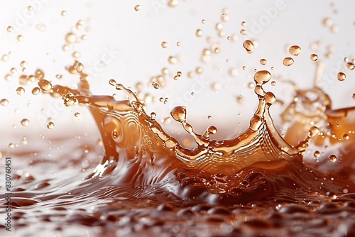 Dynamic Splash of Brown Liquid