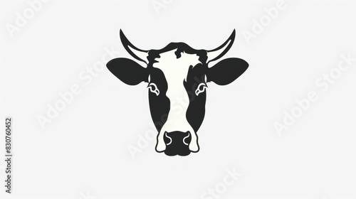 modern shape head dairy cows logo vector icon illustration AI generated photo