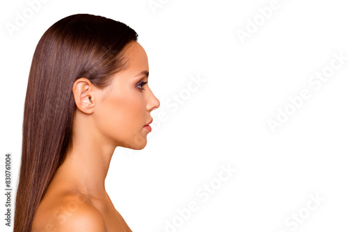 Fotografía Portrait of well-groomed charming adorable good-looking brunette hair lady with