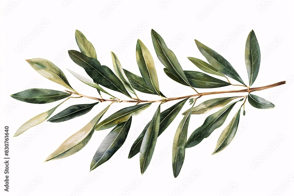 Obraz premium Stylized Olive Branch with Leaves