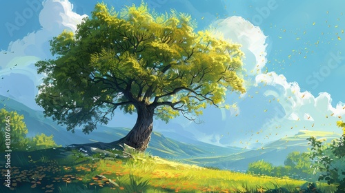 Tale of a lovely tree on a bright day photo