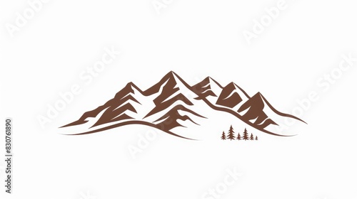 mountain logo design with line art and creative concept AI generated