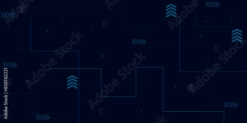 Blue data matrix simulation digital line and grid technology with futuristic HUD screen on blue background and vertical video abstract background concept. Technology blue background.