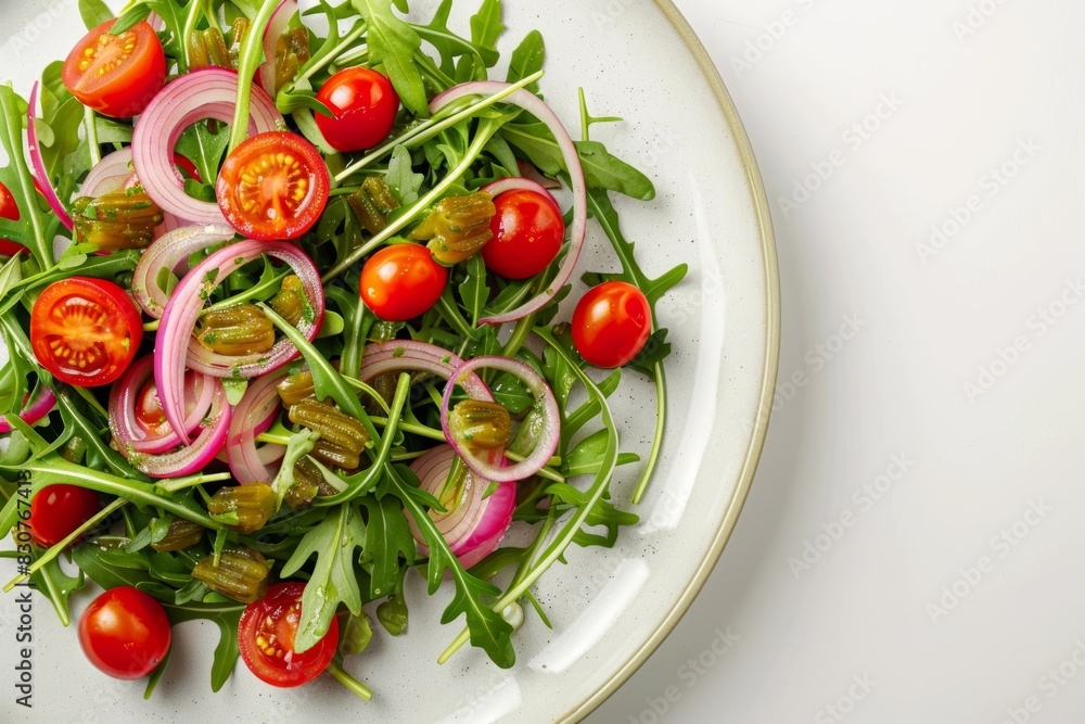 Beautiful Arugula Salad with Champagne Vinaigrette Drizzle Beautiful Arugula Salad with Champagne Vinaigrette Drizzle