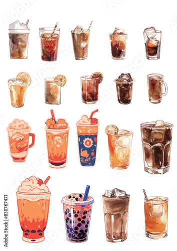 Beverages, Americano, lemonade, cold drinks, ice