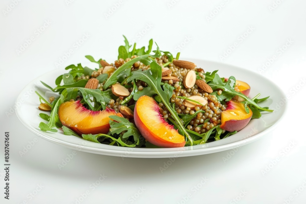 Peach and Sorghum Arugula Salad with Zesty Vinaigrette Peach and Sorghum Arugula Salad with Zesty Vinaigrette