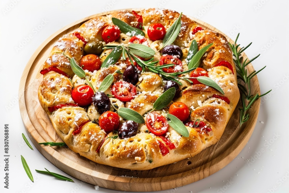Vibrant Artisan Bread with Cherry Tomatoes and Olives Vibrant Artisan Bread with Cherry Tomatoes and Olives