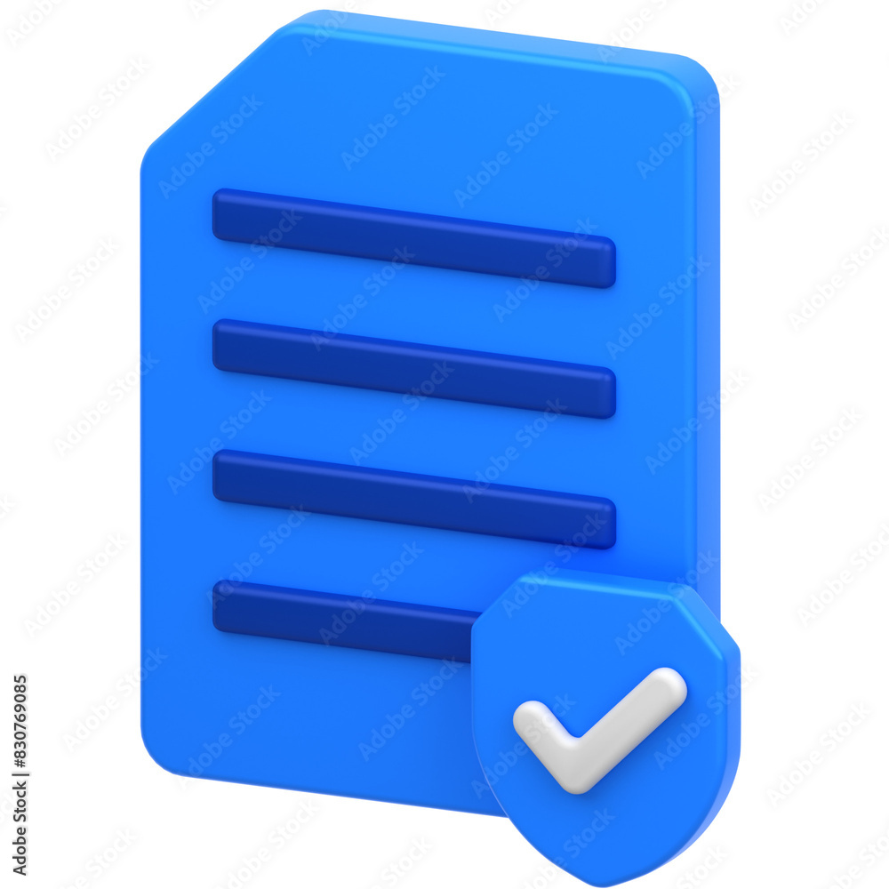 3D icon of secure file 3D icon of secure file