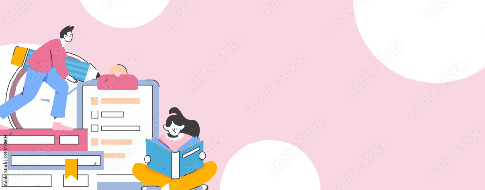 World Book Day Reading Character Flat Vector Concept Operation Hand Drawn Illustration
World Book Day Reading Character Flat Vector Concept Operation Hand Drawn Illustration