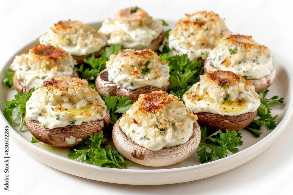 Exquisite Artichoke Dip-Stuffed Mushrooms in Golden Crust Exquisite Artichoke Dip-Stuffed Mushrooms in Golden Crust