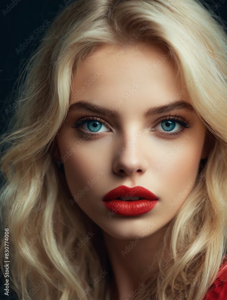 A model that highlights the lips A model that highlights the lips