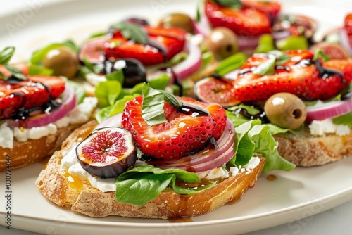 Whimsical Bachelorette Party Bites: Goat Cheese & Strawberry Crostini with Vodka Drizzle