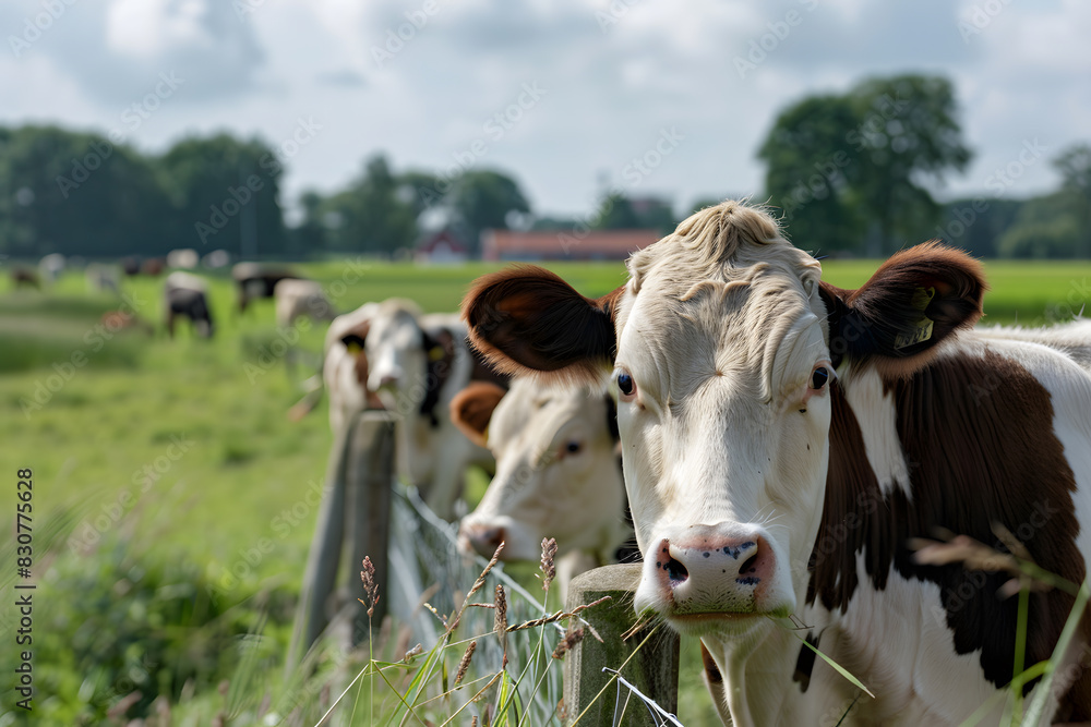 Cow on the farmland in outdoor with light, happiness Cow on the farmland in outdoor with light, happiness