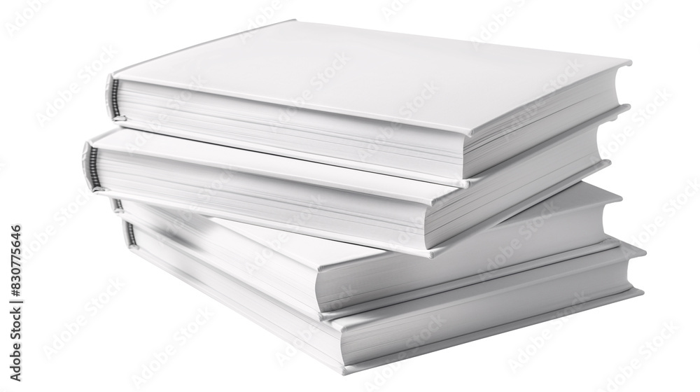 Mockup of isolated stacked white book spines with blank cover on a transparent background. Set of classic antique old book in side view. Volume 4. Mockup of isolated stacked white book spines with blank cover on a transparent background. Set of classic antique old book in side view. Volume 4.