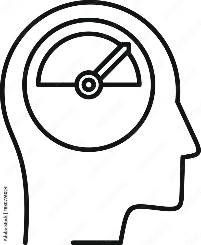 Cognitive mental load concept icon with brain workload pressure stress ...