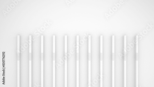 Plastic white straws