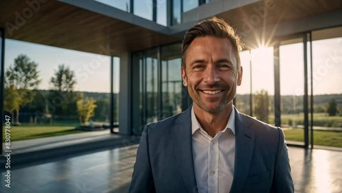 Wallpaper Mural Male realtor near a house in nature Torontodigital.ca