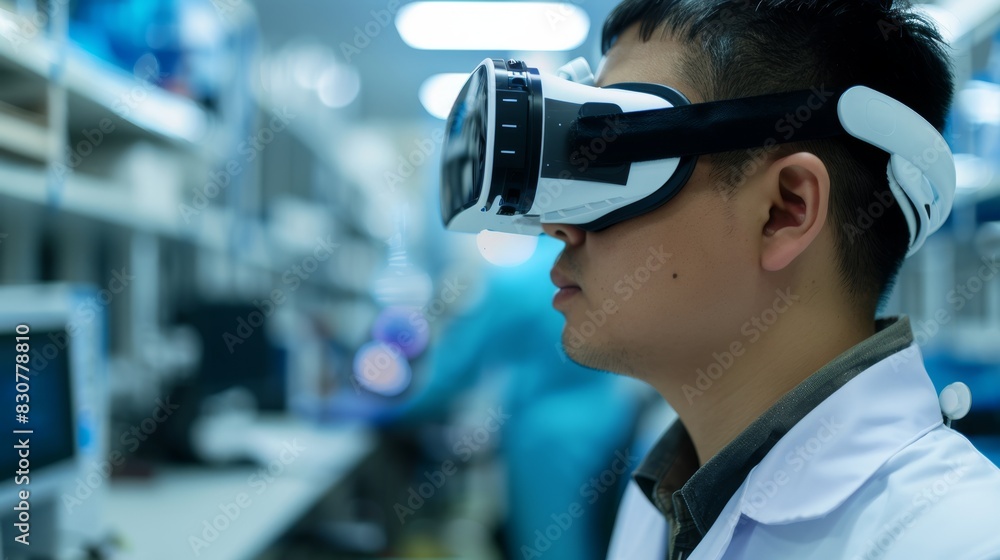 Professional Engineer Exploring Virtual Reality Technology in Lab Professional Engineer Exploring Virtual Reality Technology in Lab