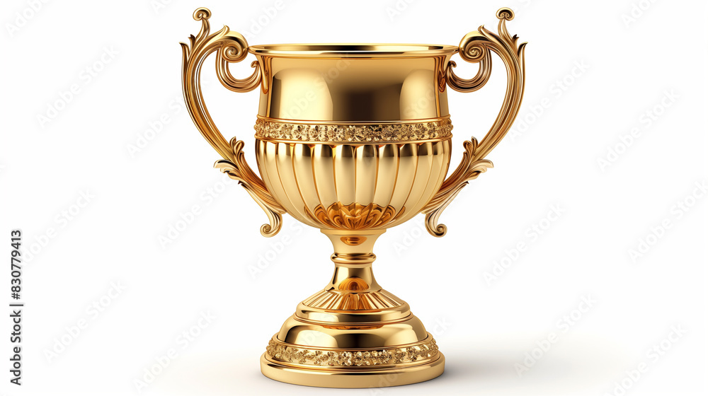 Champion golden trophy isolated on white background Champion golden trophy isolated on white background