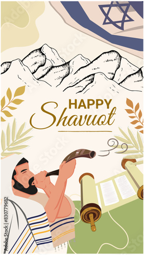 Shavuot Instagram Post – Festive Jewish Holiday Greeting Card