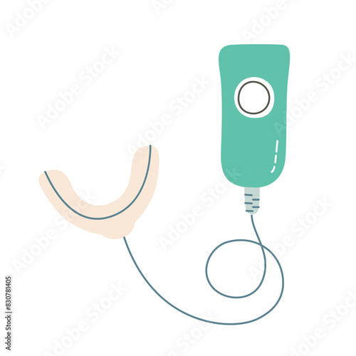 Whitening tool icon, vector illustration of led light whitener for teeth, professional, home dental device, system for white teeth treatment, new technology for beautiful smile, automatic instrument
