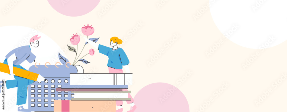 World Book Day Reading Character Flat Vector Concept Operation Hand Drawn Illustration
World Book Day Reading Character Flat Vector Concept Operation Hand Drawn Illustration