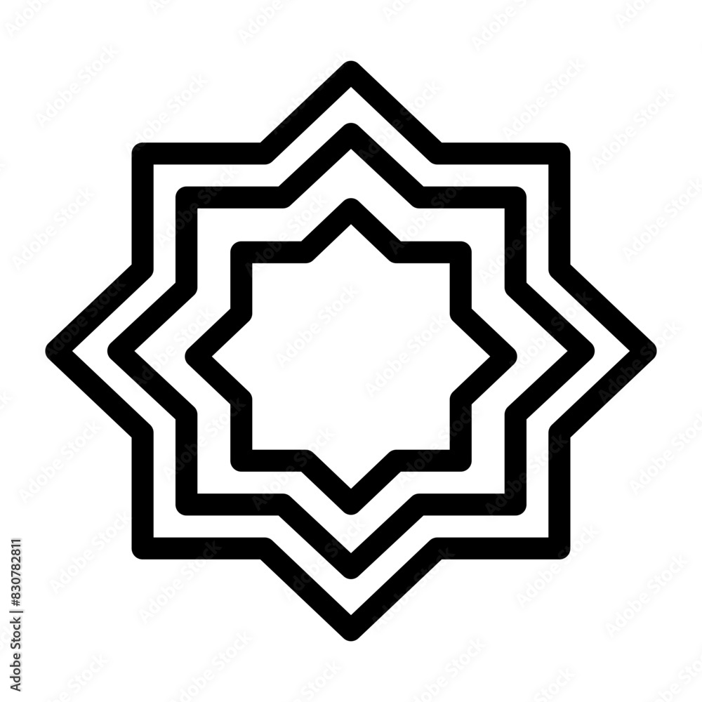 Muslim symbol line style Muslim symbol line style