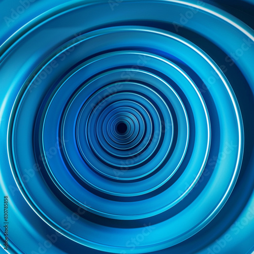 Energetic cerulean blue concentric neumorphic circles, great for lively digital content.