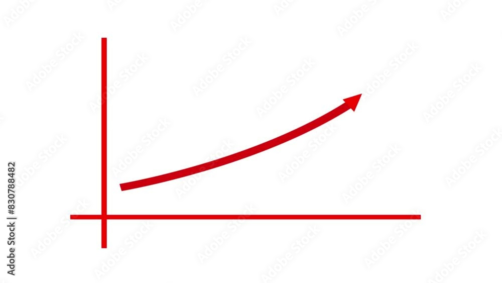 Red color business growth graph and upward arrow animation on the white background. Digital bar chart with growing business concept. Abstract background. Red color business growth graph and upward arrow animation on the white background. Digital bar chart with growing business concept. Abstract background.