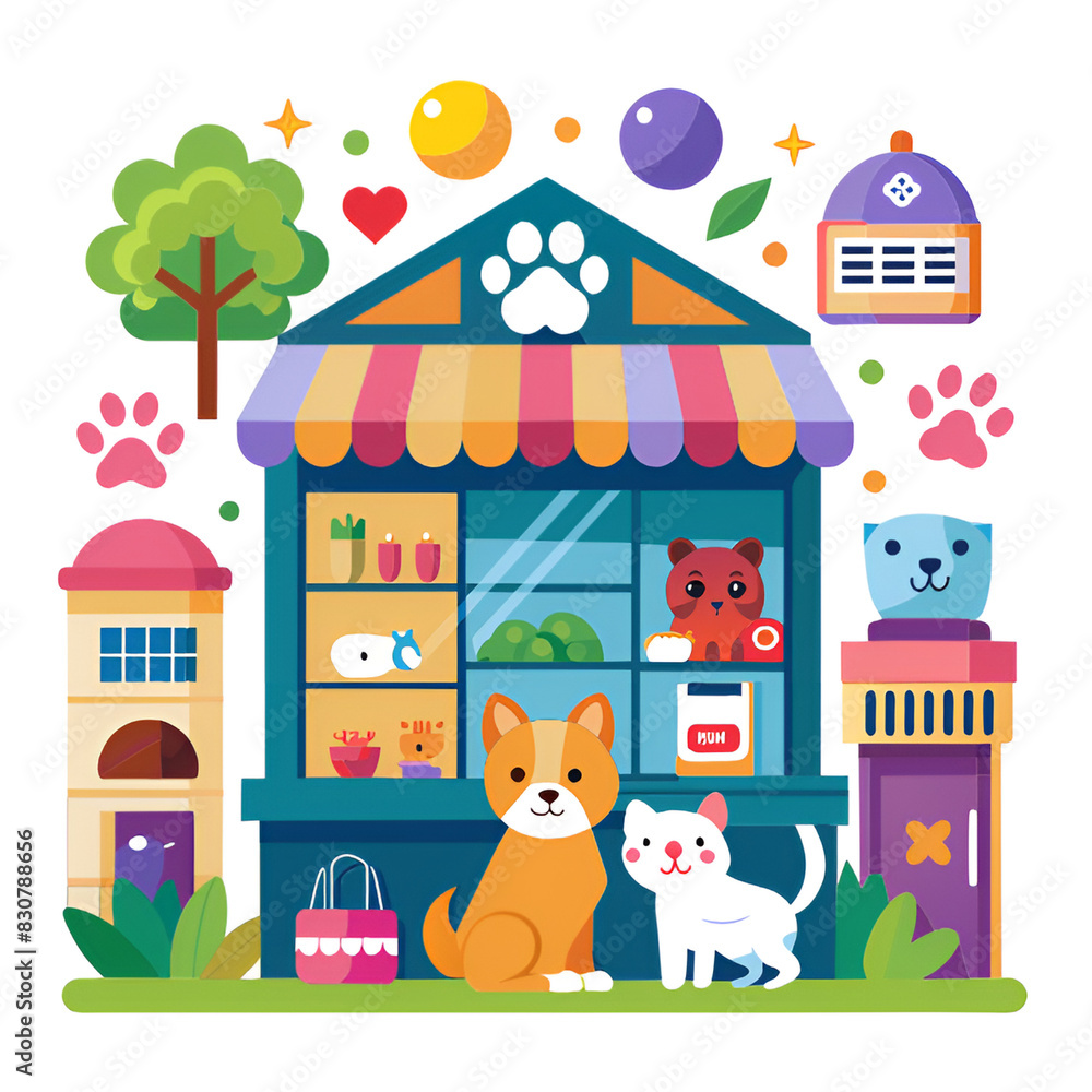 cartoon house with animals cartoon house with animals