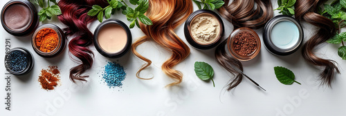 Wallpaper Mural Assorted Colorful Hair Strands on Table Torontodigital.ca