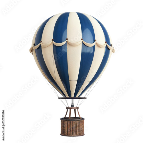 3D hot air balloon isolated on white background.