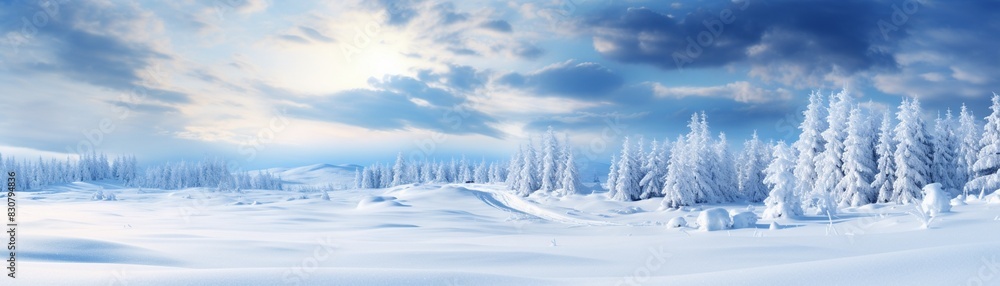 Ultrawide image of snowfall, covering snowdrifts lightly, beautiful and serene winter setting 8K , high-resolution, ultra HD,up32K HD Ultrawide image of snowfall, covering snowdrifts lightly, beautiful and serene winter setting 8K , high-resolution, ultra HD,up32K HD