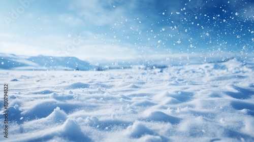 Ultrawide winter background  light snow falling on snowdrifts  serene and beautiful scene 8K   high-resolution  ultra HD up32K HD