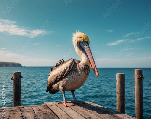 pelican on the sea beach