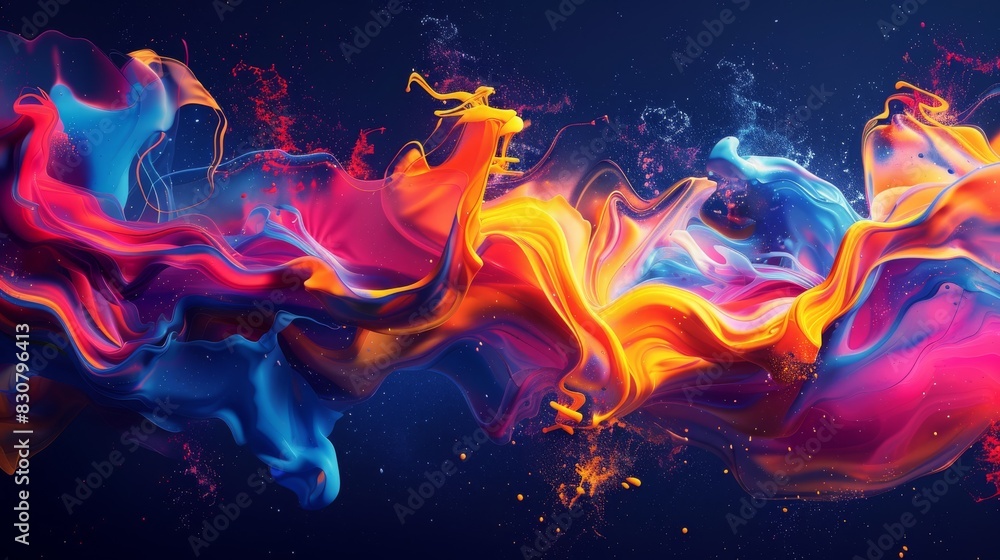 Fototapeta premium A dynamic explosion of colors in an abstract splash design creates a visually captivating backdrop for a website that celebrates artistic expression