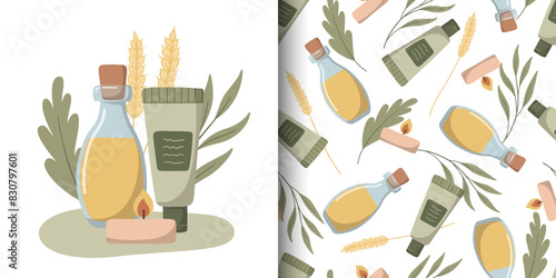 Vector organic skincare composition and pattern