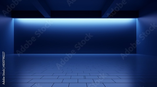 Minimalistic dark blue wall  gentle light gradient  clean background for product presentation 8K   high-resolution  ultra HD up32K HD