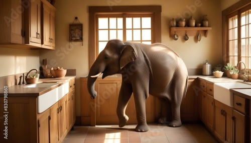 The elephant in the room, a difficult situation that people do not want to talk about photo