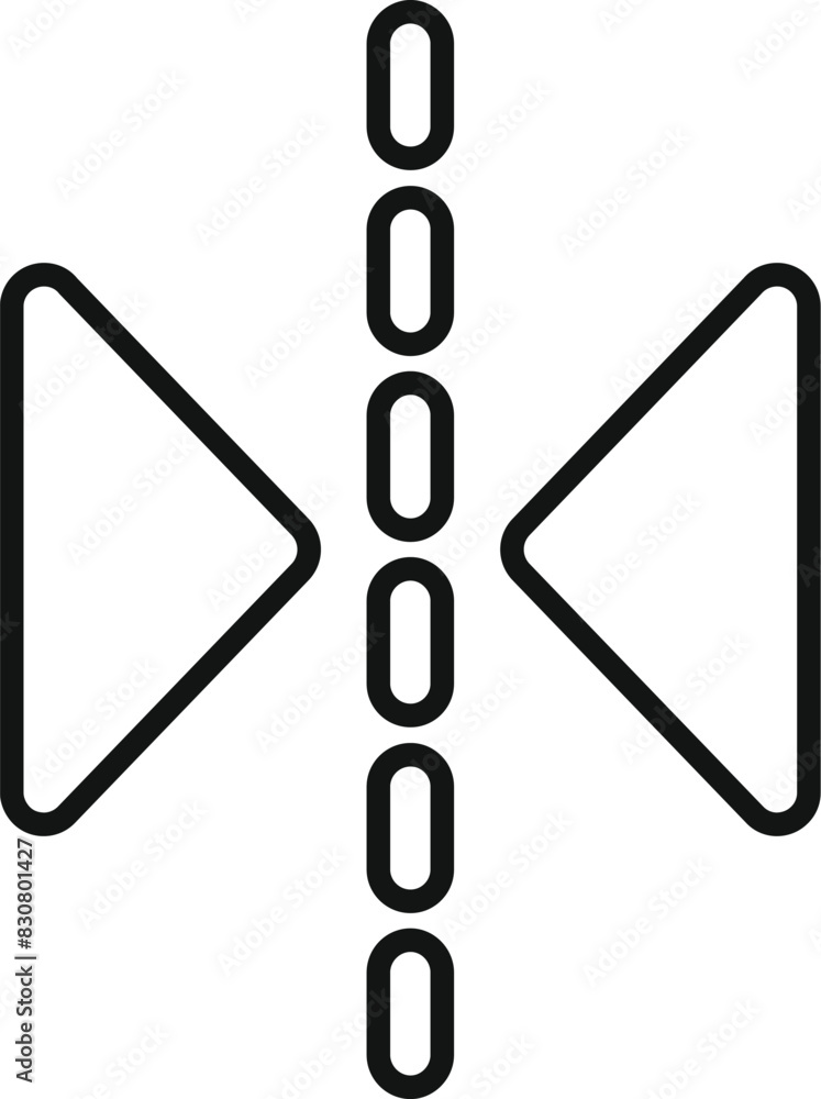 Vector illustration of a media control icon combining play and pause symbols in a simple outline style Vector illustration of a media control icon combining play and pause symbols in a simple outline style