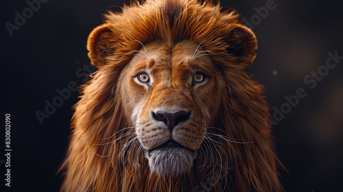 Craft a photorealistic image of a majestic lions frontal view