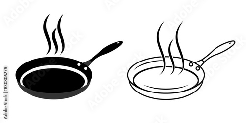 Frying pan vector icon isolated. linear and filled various. Vector illustration concept.