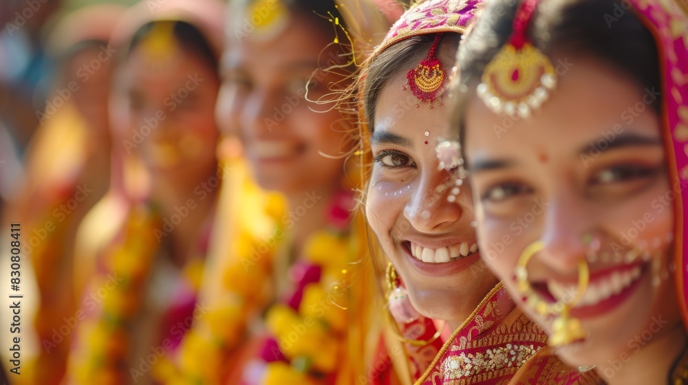 The smiling women in saris The smiling women in saris