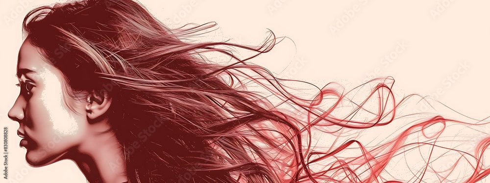 Naklejka premium woman with long hair