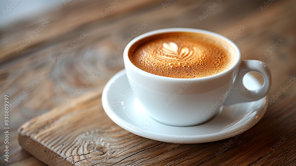Fototapeta premium Cup of Coffee on Wooden Table