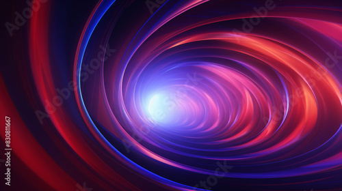 Abstract red and blue light background on black background, futuristic tech energy concept illustration